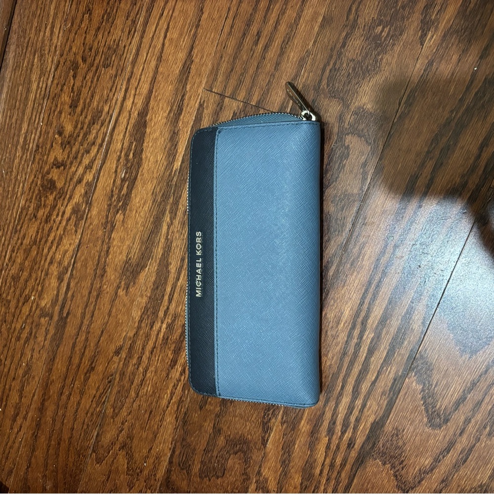 Michael Kors Two-Tone Wallet in Blue and Black
